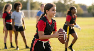 Chest protectors for girls' flag football